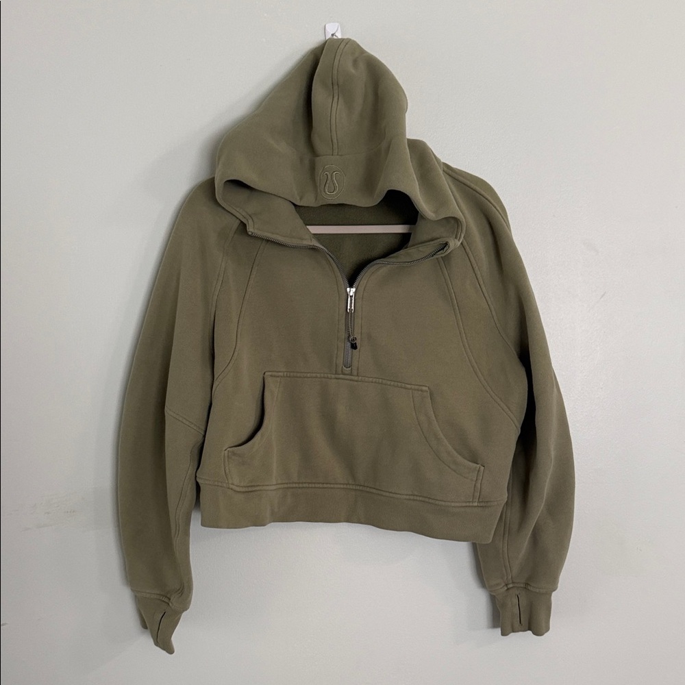 Lululemon Scuba Cropped Hooded Sweatshirt with Embroidered Logo